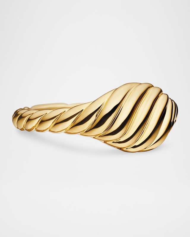 7mm Sculpted Cable Pinky Ring in 18K Gold